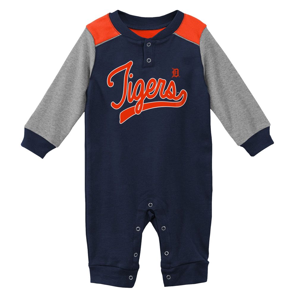 Newborn & Infant Navy/Heathered Gray Detroit Tigers Scrimmage Long Sleeve Jumper