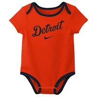 Newborn & Infant Nike Detroit Tigers Three-Pack Bodysuit Set