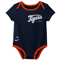 Ensemble de trois bodys Nike Detroit Tigers pour nouveau-nés et nourrissons