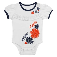 Newborn White/Navy Detroit Tigers Sweet Catcher 3-Piece Bodysuit, Headband and Skirt Set