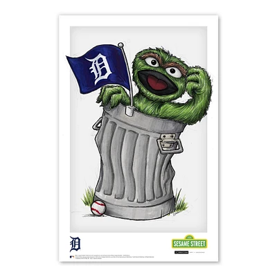 Oscar the Grouch Detroit Tigers 11" x 17" Sesame Street Poster Print