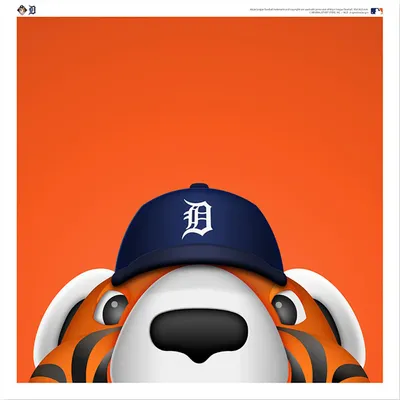 Paws Detroit Tigers 12'' x 12'' Minimalist Mascot Poster Print