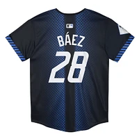 Maillot Nike Javier Baez pour enfants d'âge préscolaire, bleu marine, Detroit Tigers 2024 City Connect Limited