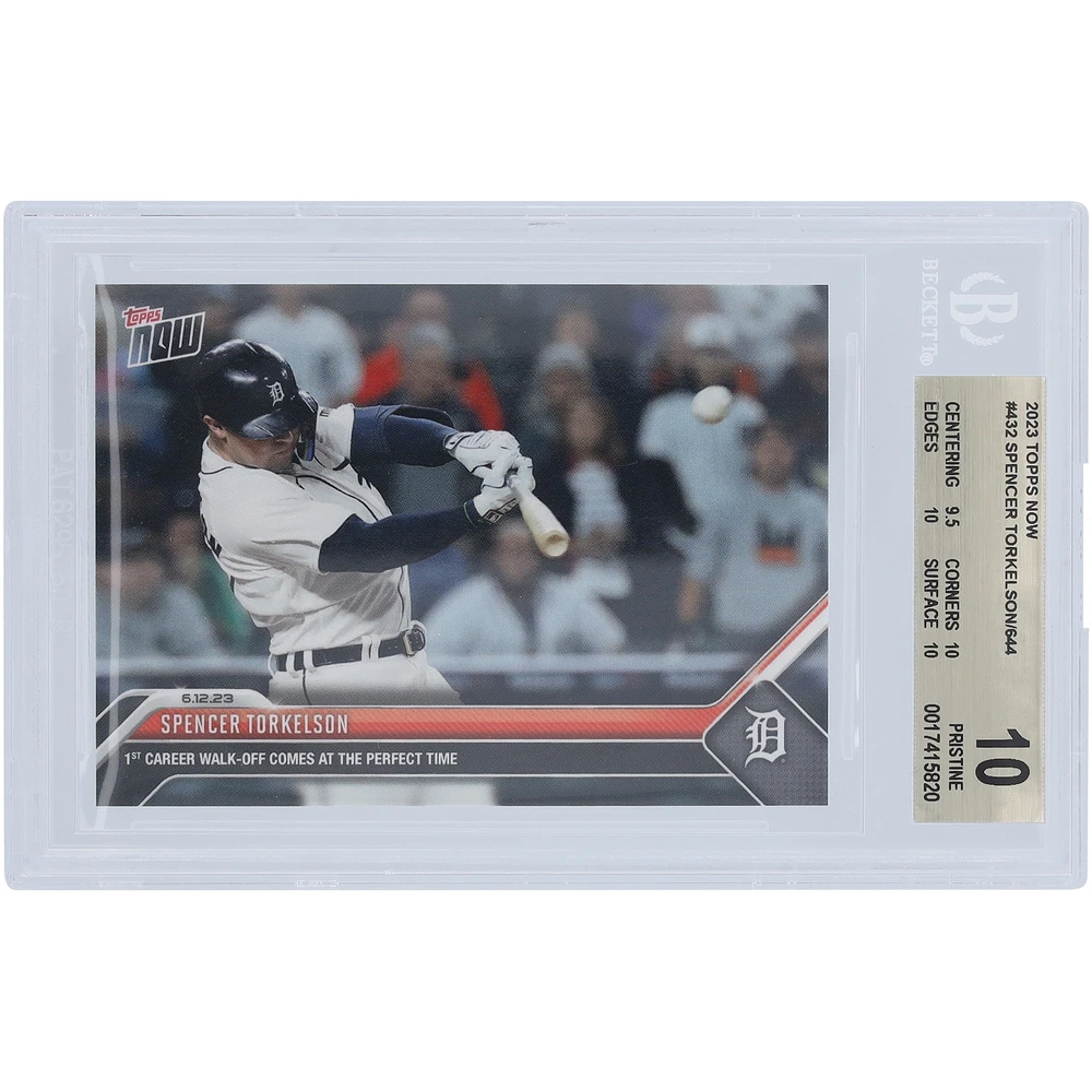 Spencer Torkelson Detroit Tigers 2023 Topps Now 1st Career Walk-Off Homerun #432 BGS Authenticated 10 Card - 9.5,10,10,10 Subgrades