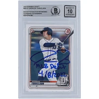 Spencer Torkelson Detroit Tigers Autographed 2020 Bowman Draft #BD-121 Beckett Fanatics Witnessed Authenticated 10 Rookie Card with "MLB Debut 4/8/2022" Inscription
