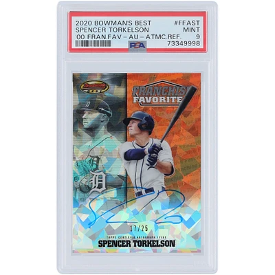 Spencer Torkelson Detroit Tigers Autographed 2020 Bowman's Best Atomic Refractor #FFA-ST #17/25 PSA Authenticated 9 Card