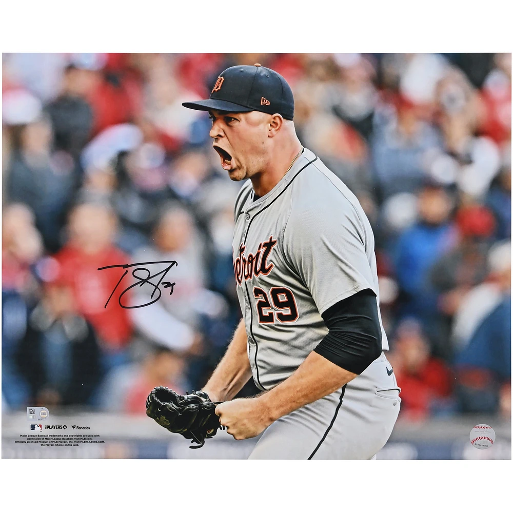Photographie autographiée de Tarik Skubal des Detroit Tigers, 16" x 20"