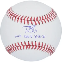 Baseball autographié par Tarik Skubal des Detroit Tigers avec l'inscription « MLB Debut 8-18-20 »