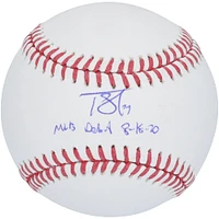 Baseball autographié par Tarik Skubal des Detroit Tigers avec l'inscription « MLB Debut 8-18-20 »