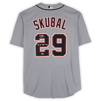 Tarik Skubal Detroit Tigers Autographed Gray Nike Replica Jersey with "24 AL Triple Crown" Inscription