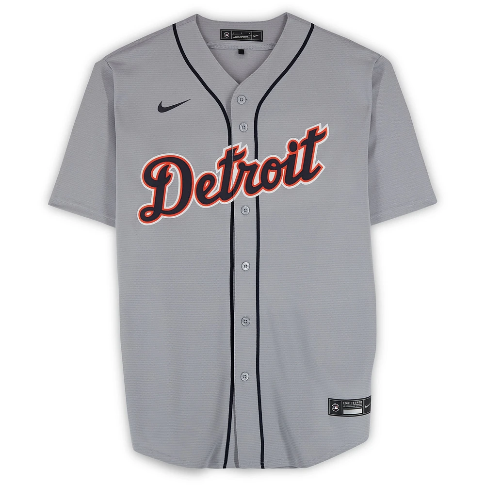 Tarik Skubal Detroit Tigers Autographed Gray Nike Replica Jersey with "24 AL Triple Crown" Inscription