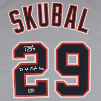 Tarik Skubal Detroit Tigers Autographed Gray Nike Replica Jersey with "24 AL Triple Crown" Inscription