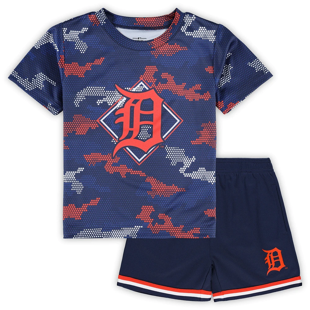 Ensemble t-shirt et short Fanatics pour tout-petits Detroit Tigers Field Ball bleu marine