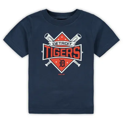 Youth Navy Detroit Tigers Team Captain America Marvel T-Shirt