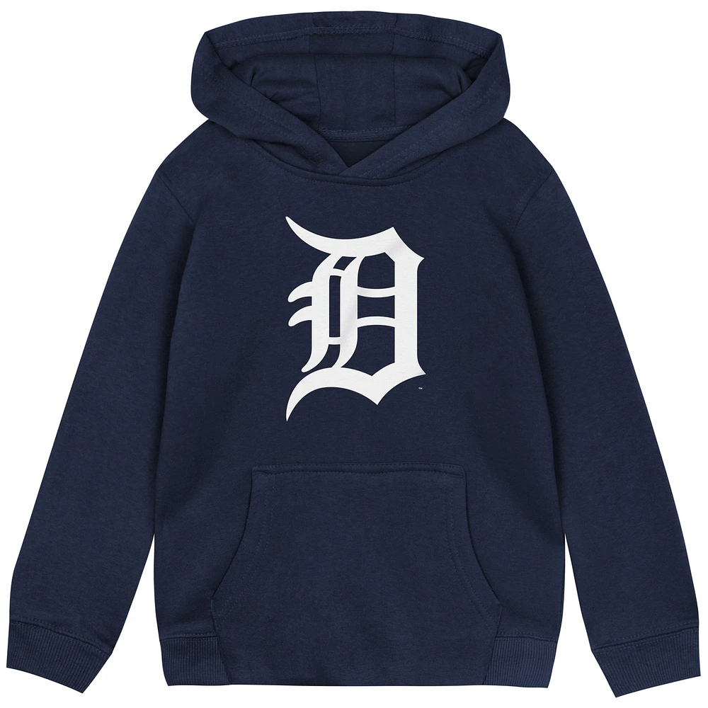 Toddler Navy Detroit Tigers Team Primary Logo Fleece Pullover Hoodie