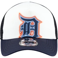 Toddler New Era  White/Navy Detroit Tigers Painted A-Frame 9FORTY Trucker Adjustable Hat