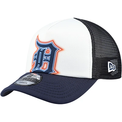 Toddler New Era  White/Navy Detroit Tigers Painted A-Frame 9FORTY Trucker Adjustable Hat