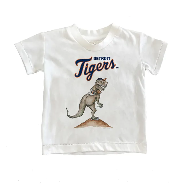 Infant Detroit Tigers Tiny Turnip White/Navy Baseball Love Raglan 3/4  Sleeve T-Shirt