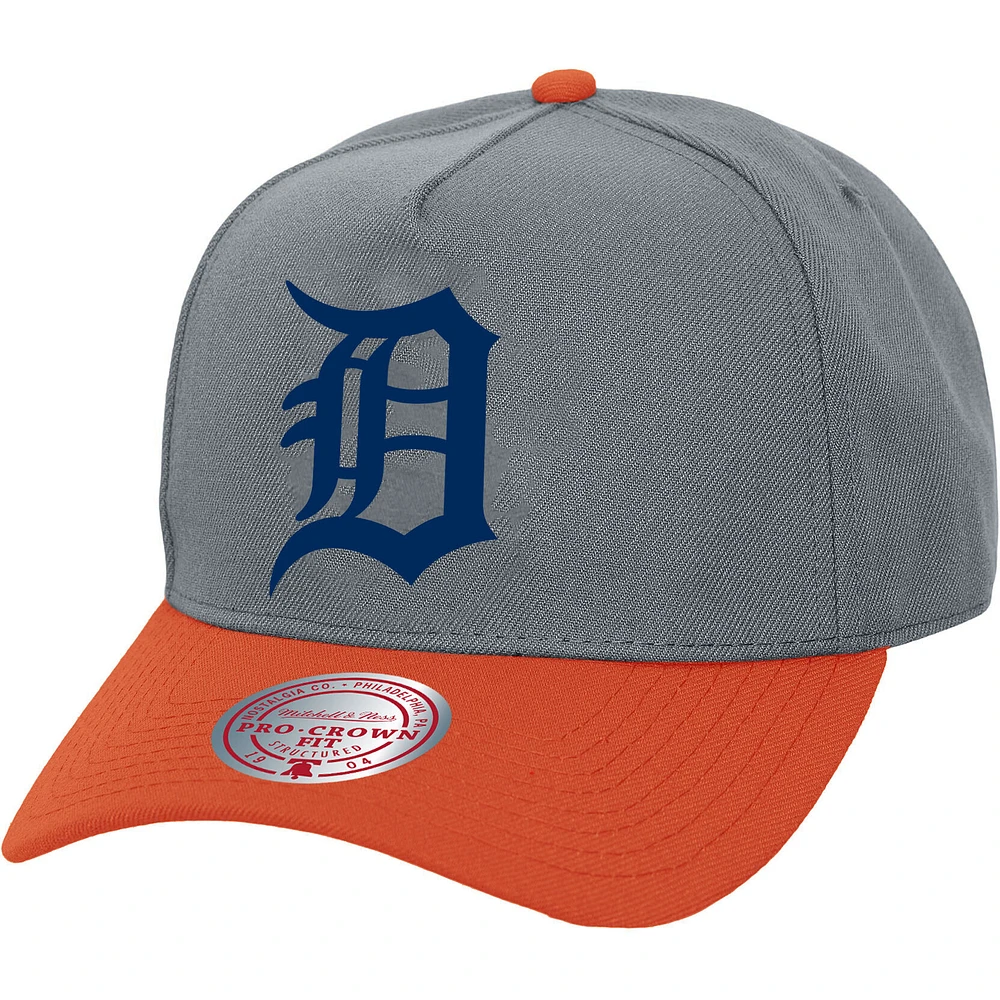 Unisex Mitchell & Ness  Gray Detroit Tigers Basic Pro Adjustable Hat
