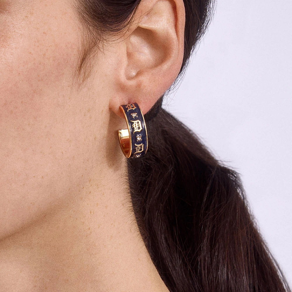 Boucles d'oreilles créoles en émail WEAR By Erin Andrews x BaubleBar Detroit Tigers