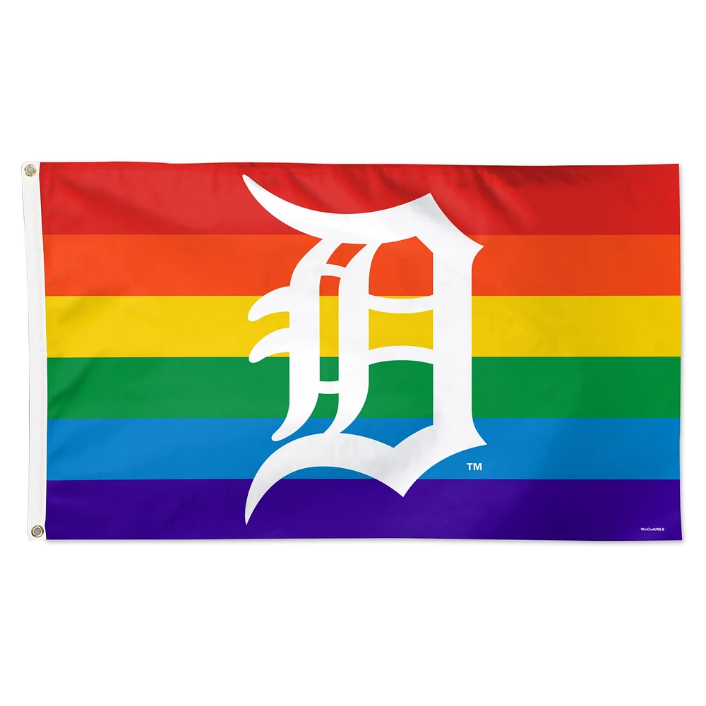 WinCraft Detroit Tigers Drapeau de fierté de l'équipe de luxe simple face de 3 pi x 5 pi