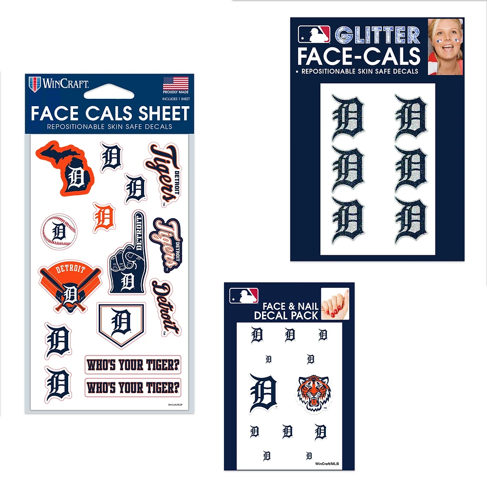 WinCraft Detroit Tigers 4" x 7" Waterless Tattoos Set