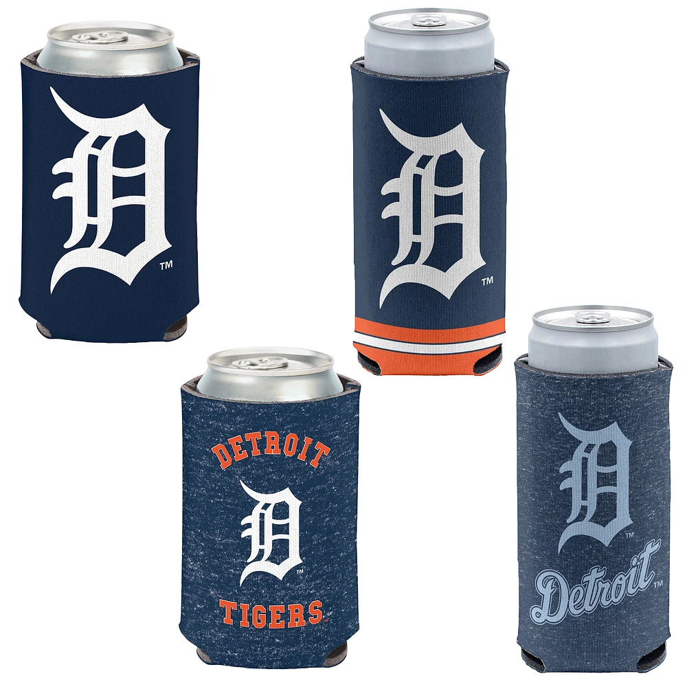 WinCraft Detroit Tigers Slim et 12 oz. Ensemble de 4 refroidisseurs de canettes