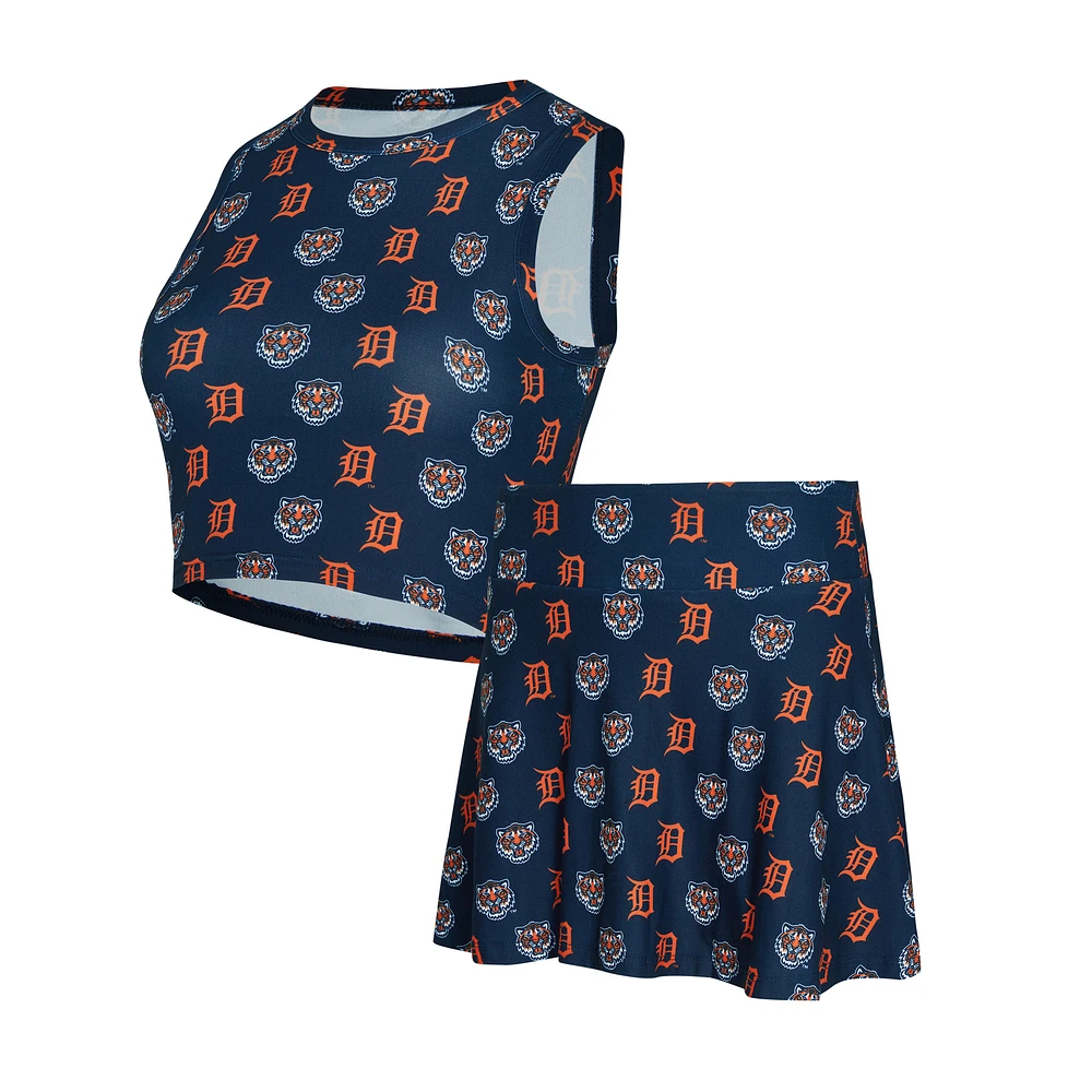 Women's Concepts Sport  Navy Detroit Tigers Knit Tank Top & Skort Set