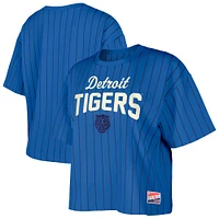 Women's New Era  Blue Detroit Tigers City Connect Multiplier Pinstripe Cropped T-Shirt