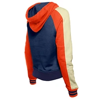 Women's New Era  Navy Detroit Tigers Cooperstown Collection Cropped Raglan Pullover Hoodie