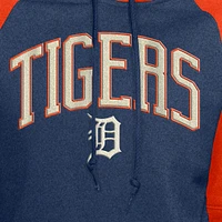 Women's New Era  Navy Detroit Tigers Cooperstown Collection Cropped Raglan Pullover Hoodie