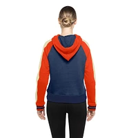 Women's New Era  Navy Detroit Tigers Cooperstown Collection Cropped Raglan Pullover Hoodie