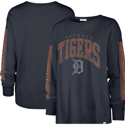 T-shirt à manches longues pour femme '47 Navy Detroit Tigers Statement