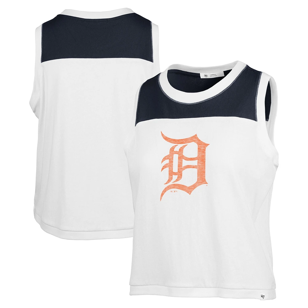 Women's '47 White Detroit Tigers Premier Zoey Waist Length Tank Top