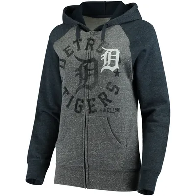 New Era Women's Heather Navy Detroit Tigers Colorblock Full-Zip Hoodie  Jacket