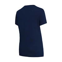 Ensemble de nuit Concepts Sport pour femmes, t-shirt et pantalon en flanelle, bleu marine/orange