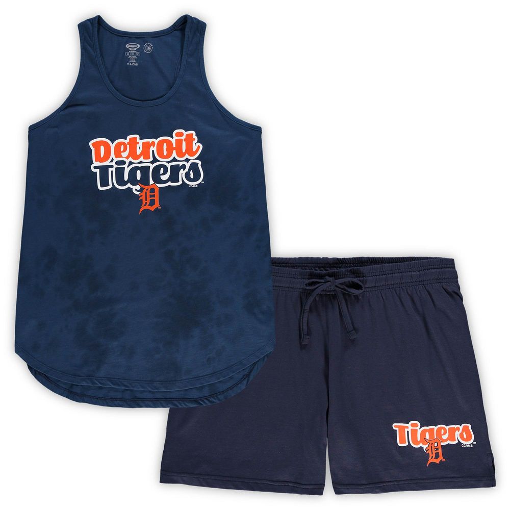 Women's Concepts Sport Navy Detroit Tigers Plus Cloud Tank Top & Shorts Sleep Set