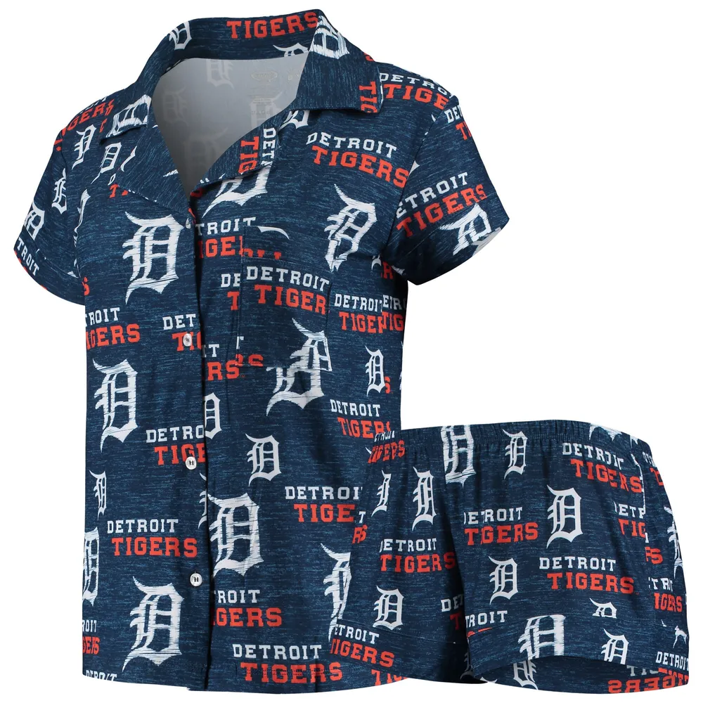 Lids Detroit Tigers Concepts Sport Women's Zest Allover Print Button-Up  Shirt & Shorts Sleep Set - Navy