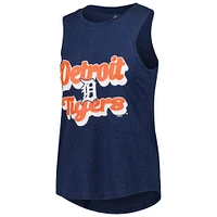 Women's Concepts Sport Orange/Navy Detroit Tigers Wordmark Meter Muscle Tank Top & Pants Sleep Set