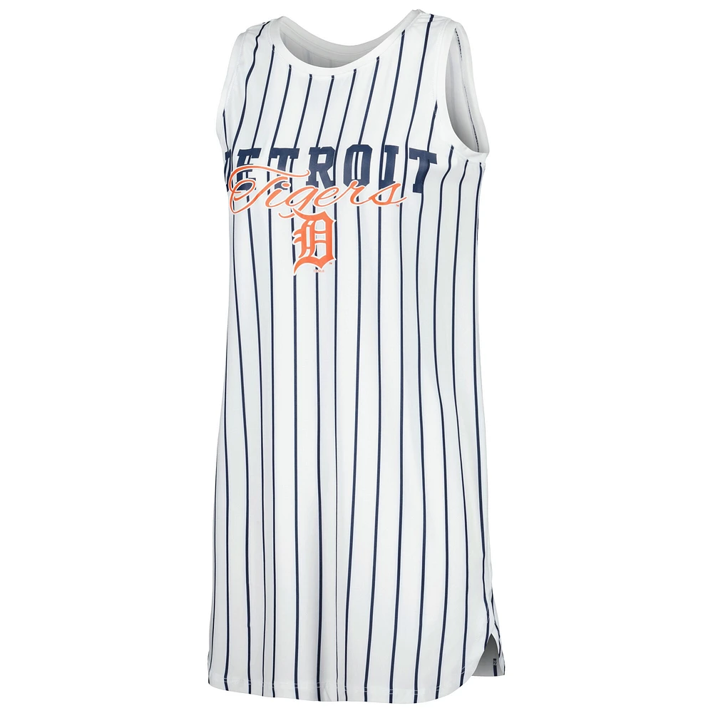 Chemise de nuit sans manches en tricot à fines rayures Reel Detroit Tigers Concepts Sport pour femme