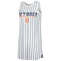 Chemise de nuit sans manches en tricot à fines rayures Reel Detroit Tigers Concepts Sport pour femme