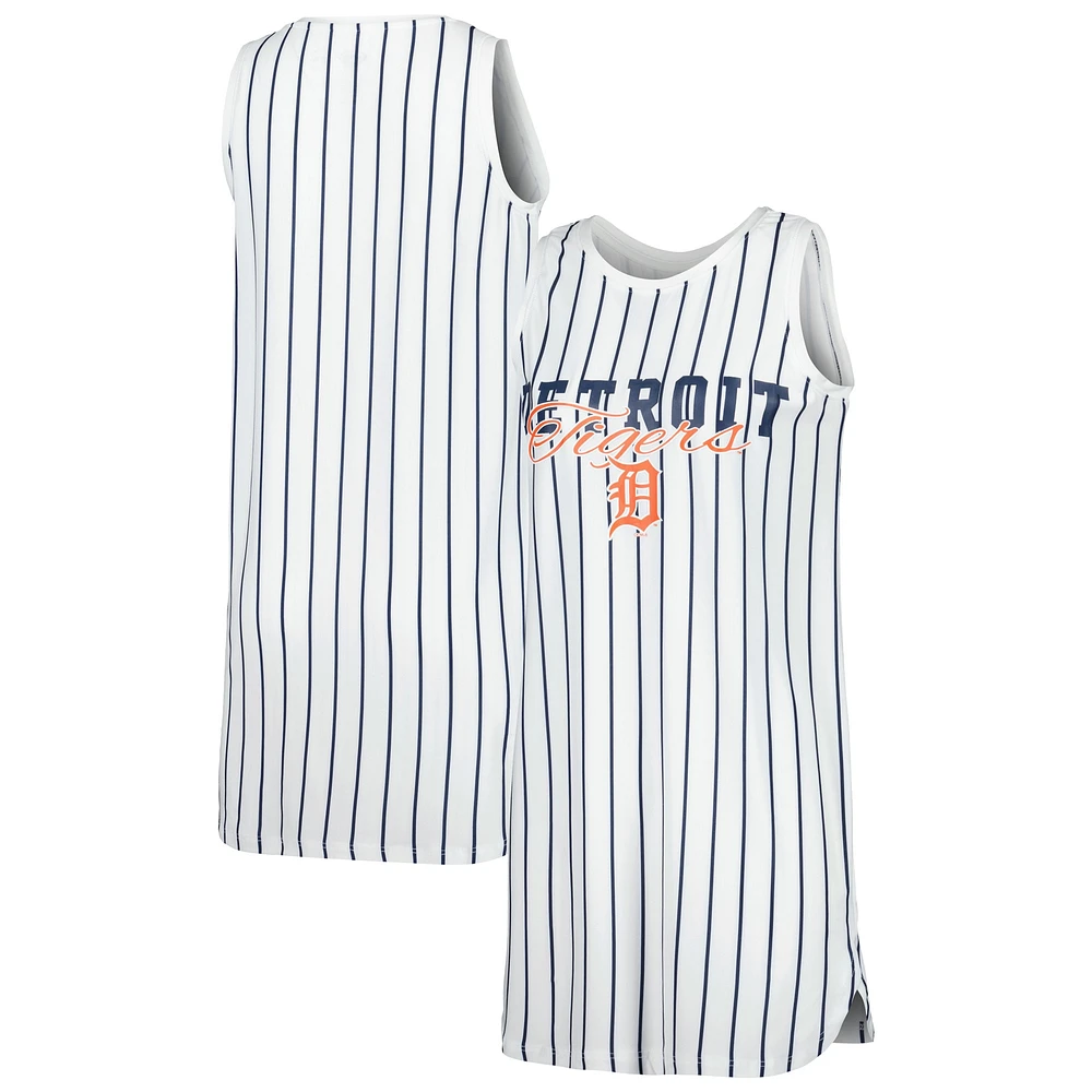 Chemise de nuit sans manches en tricot à fines rayures Reel Detroit Tigers Concepts Sport pour femme