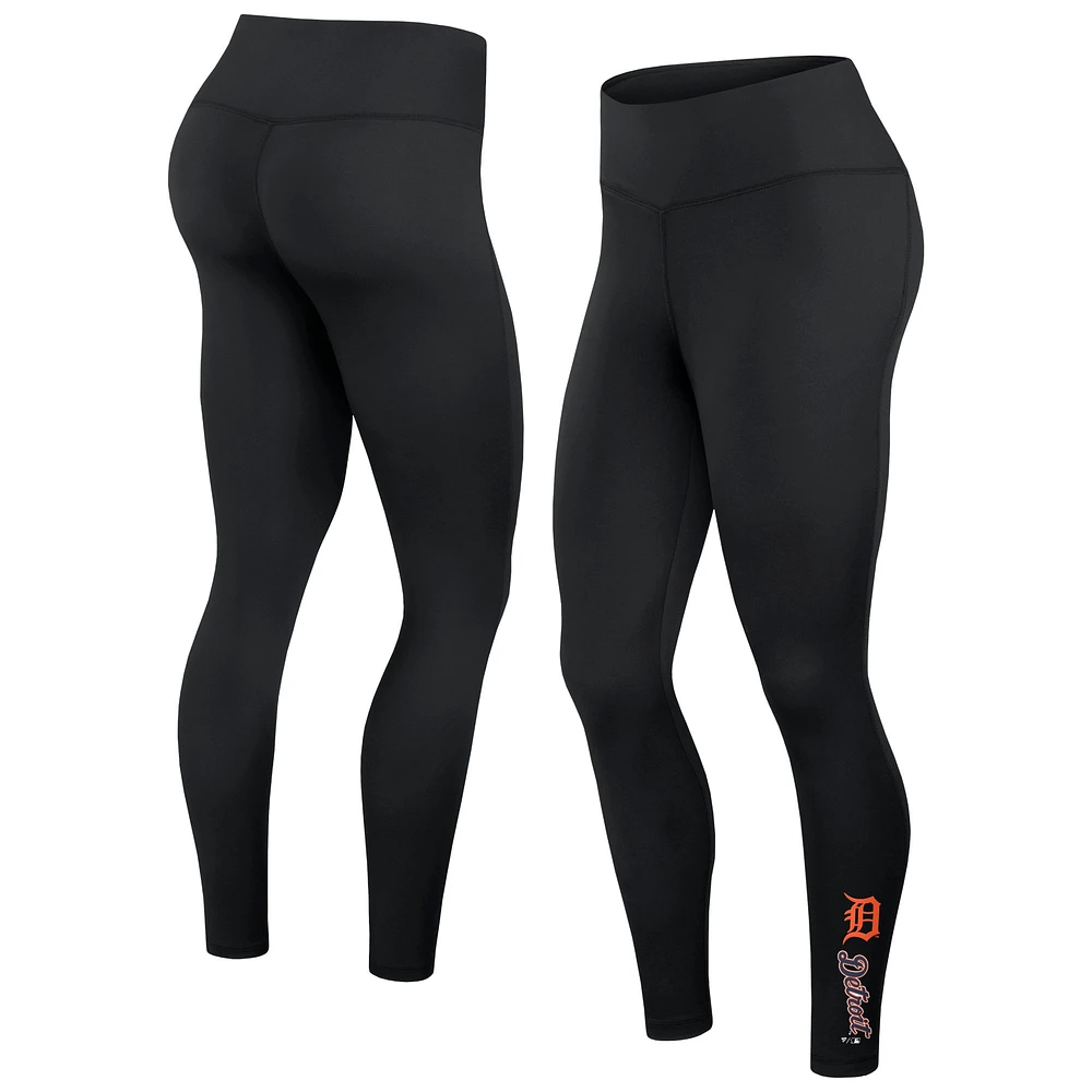 Women's Fanatics Black Detroit Tigers Wordmark Stack Leggings