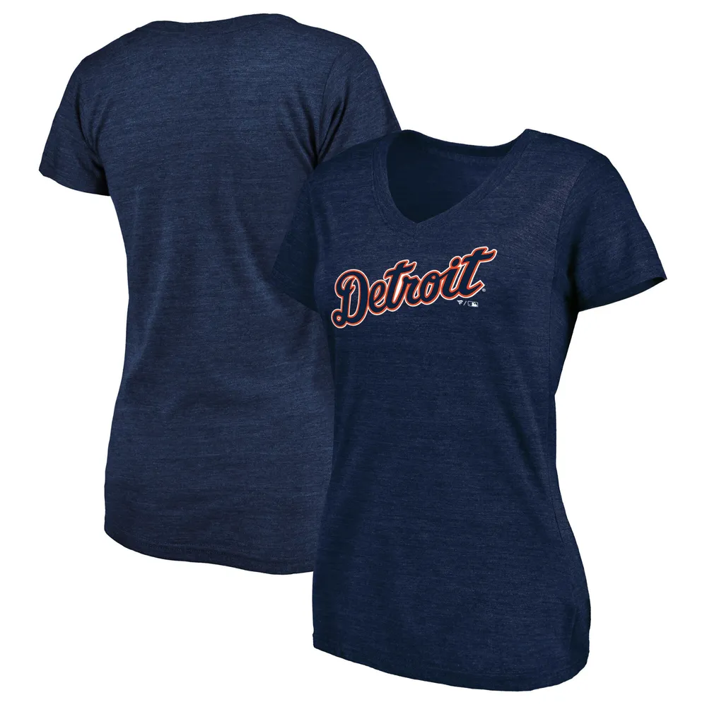 Women's Fanatics Branded Navy Denver Broncos Wordmark Long Sleeve V-Neck T-Shirt