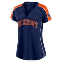 Lids Detroit Tigers Fanatics Branded Women's Navy/Orange True Classic  League Diva Pinstripe Raglan V-Neck T-Shirt