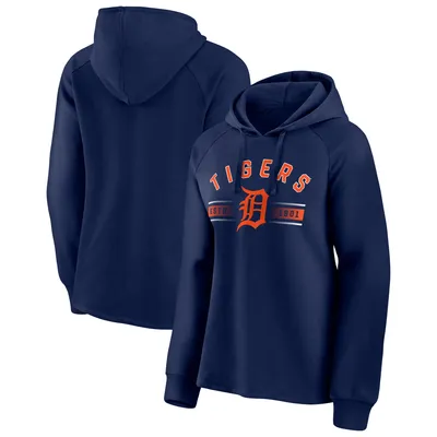 Detroit Tigers Fanatics Branded Women's Perfect Play Raglan Pullover Hoodie - Navy
