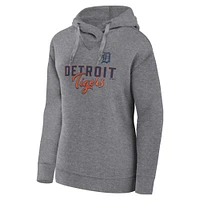 Sweat à capuche léger Fanatics Heather Grey Detroit Tigers Script Favorite pour femmes