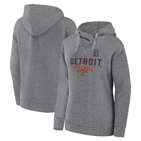 Sweat à capuche léger Fanatics Heather Grey Detroit Tigers Script Favorite pour femmes