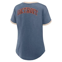 Women's Fanatics Navy Detroit Tigers Binge Worthy Stadium Slub V-Neck T-Shirt