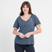 Women's Fanatics Navy Detroit Tigers Binge Worthy Stadium Slub V-Neck T-Shirt